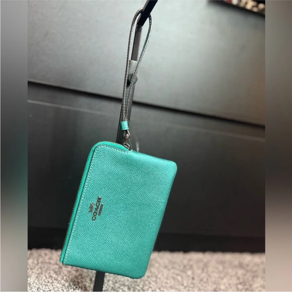 Coach Teal Wristlet Clutch
